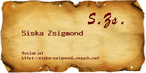 Siska Zsigmond névjegykártya